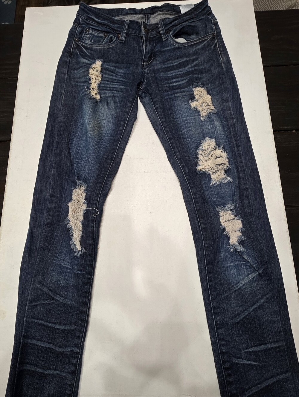 Machine Nouvelle Mode Womens Jeans Size 27 Distressed Skinny Stretch DMF3039 Y2K
